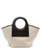 Hereu - Cala Small Canvas And Leather Tote Bag - Womens - Black Multi