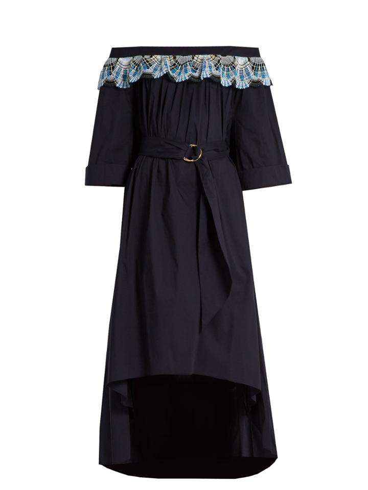 Peter Pilotto Off-the-shoulder Cotton-blend Dress