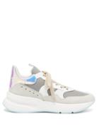 Matchesfashion.com Alexander Mcqueen - Raised-sole Suede And Leather Trainers - Mens - White Multi