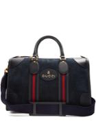 Gucci Skull And Bone-embossed Suede Holdall
