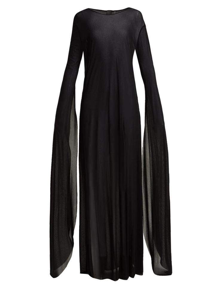 Norma Kamali Ribbon Sleeve Maxi Dress