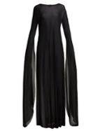 Norma Kamali Ribbon Sleeve Maxi Dress