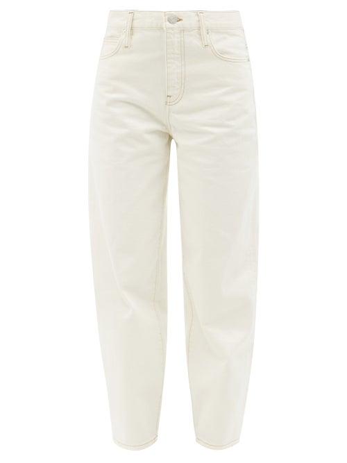 Frame - Ultra High Rise Barrel Wide-leg Jeans - Womens - Ivory