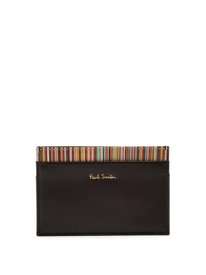 Paul Smith Stripe-print Leather Cardholder