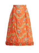 The Vampire's Wife Cate Liberty Floral-print Cotton Midi Skirt