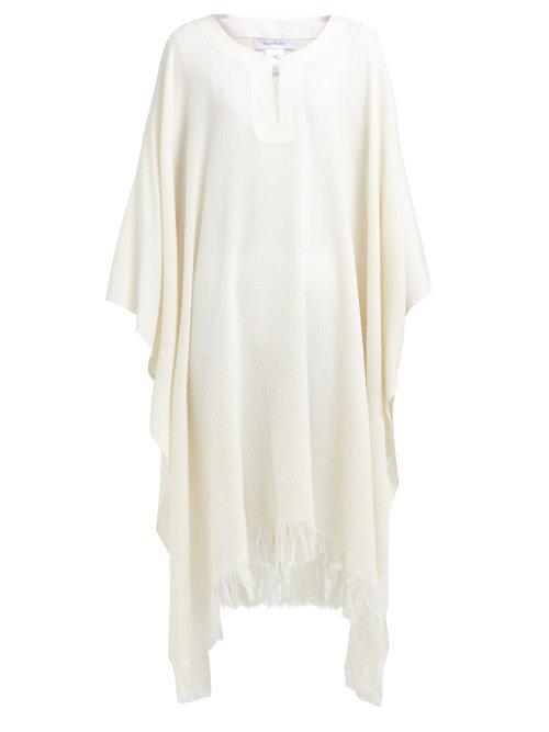 Matchesfashion.com Ryan Roche - Fringed Cashmere Kaftan - Womens - White