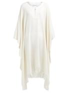 Matchesfashion.com Ryan Roche - Fringed Cashmere Kaftan - Womens - White