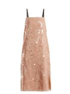 Matchesfashion.com No. 21 - Square Neck Sequin Embellished Dress - Womens - Nude