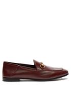 Matchesfashion.com Gucci - Brixton Collapsible Heel Leather Loafers - Womens - Burgundy