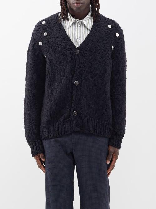 Namacheko - Cyrus Metal-embellished Merino Cardigan - Mens - Black