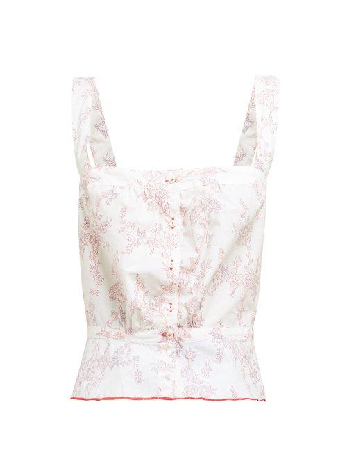 Matchesfashion.com Thierry Colson - Rosa Floral Print Cotton Top - Womens - Pink Multi