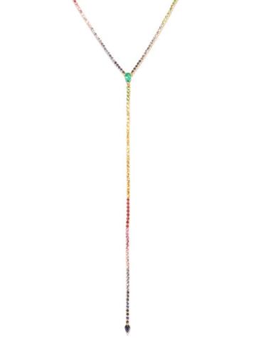 Shay - Rainbow Threads Emerald & 18kt Gold Necklace - Womens - Yellow Gold