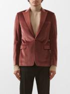 Paul Smith - Single-breasted Cotton-velvet Suit Jacket - Mens - Burgundy