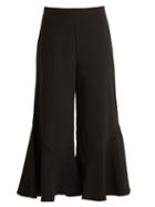 Matchesfashion.com Peter Pilotto - Ruffled Hem Cady Culottes - Womens - Black