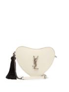 Matchesfashion.com Saint Laurent - Sac Caur Heart Shaped Leather Cross Body Bag - Womens - White