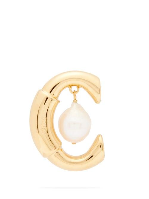 Matchesfashion.com Chlo - C Baroque-pearl Single Earring - Womens - Gold