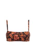 Matchesfashion.com Matteau - The Square Crop Floral-print Bikini Top - Womens - Pink Print