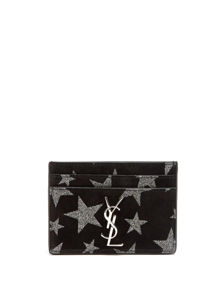 Saint Laurent Star Suede Cardholder