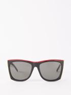 Saint Laurent Eyewear - Oversized Butterfly Frame Acetate Sunglasses - Womens - Black Multi