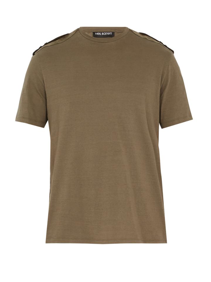 Neil Barrett Shoulder-epaulette Cotton T-shirt