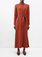 A.p.c. - Gwyneth Belted Canvas Shirt Dress - Womens - Dark Red