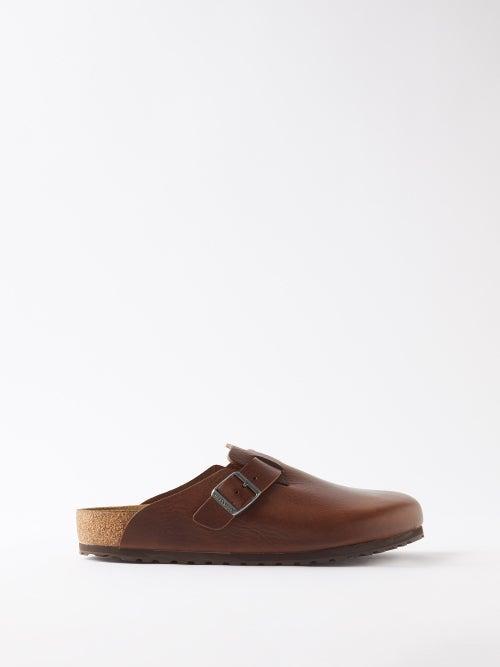 Birkenstock - Boston Buckled Leather Backless Loafers - Mens - Brown