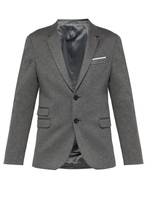 Matchesfashion.com Neil Barrett - Single Breasted Bonded Jersey Suit - Mens - Grey