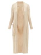 Skin - Kinga Longline Ribbed Cotton-blend Cardigan - Womens - Beige