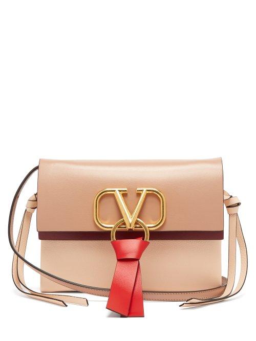 Matchesfashion.com Valentino - V Ring Leather Cross Body Bag - Womens - Nude
