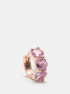Ileana Makri - Sapphire & 18kt Rose-gold Huggie Earrings - Womens - Pink Gold
