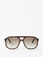 Gucci Eyewear - Tortoiseshell-acetate Aviator Sunglasses - Womens - Brown