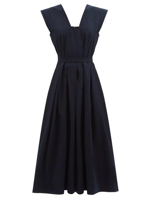 Les Vacances D'irina - Sarafan Cotton Dress - Womens - Navy