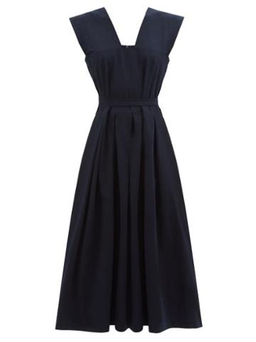 Les Vacances D'irina - Sarafan Cotton Dress - Womens - Navy
