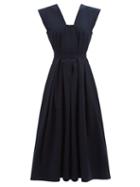 Les Vacances D'irina - Sarafan Cotton Dress - Womens - Navy