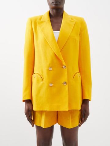 Blaz Milano - Everynight Double-breasted Linen Suit Jacket - Womens - Yellow