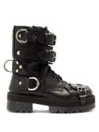 Matchesfashion.com Vetements - Bondage Buckled Leather Boots - Womens - Black