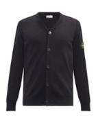 Matchesfashion.com Stone Island - Logo-patch Cotton-jersey Cardigan - Mens - Black