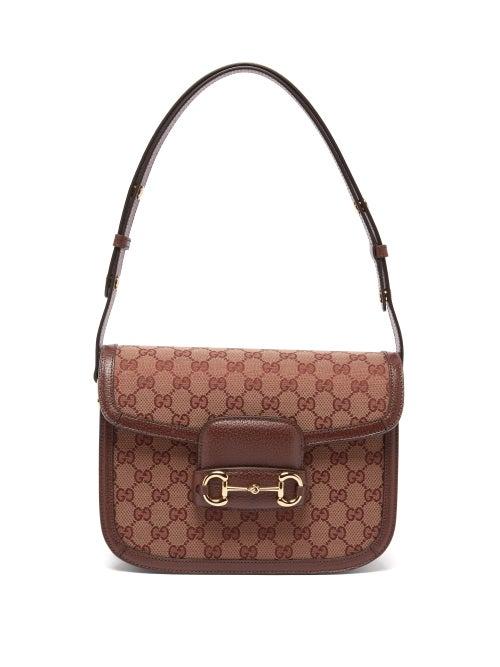 Gucci - Horsebit 1955 Gg-supreme Canvas And Leather Bag - Womens - Red Multi