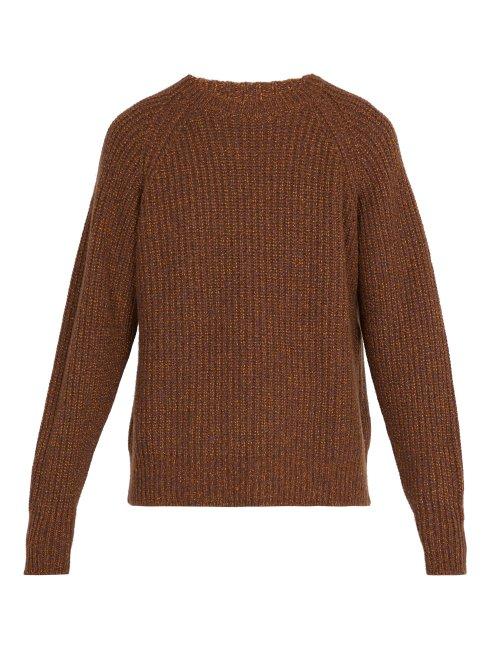 Matchesfashion.com Lemaire - Crew Neck Ribbed Wool Blend Sweater - Mens - Brown