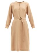 Matchesfashion.com A.p.c. - Nicolette Belted Wool-flannel Dress - Womens - Camel
