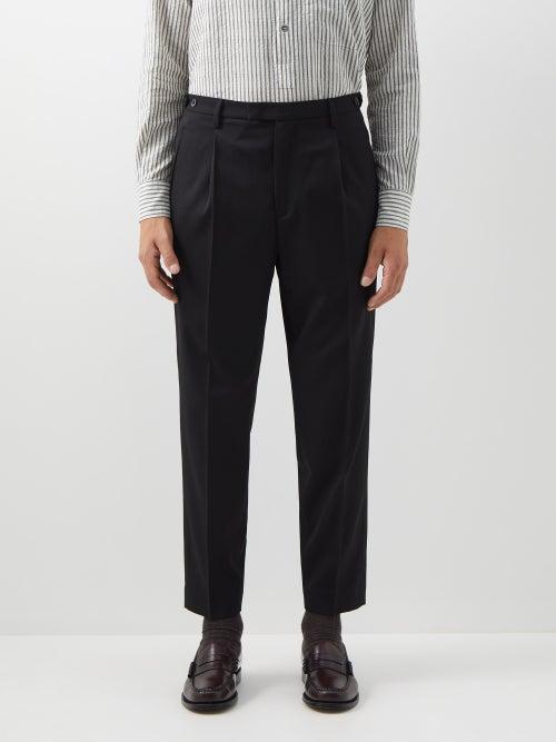 Barena Venezia - Masco Single-pleat Virgin-wool-blend Trousers - Mens - Black