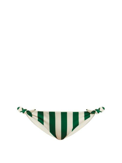 Matchesfashion.com Solid & Striped - The Jane Striped Bikini Briefs - Womens - Green Stripe