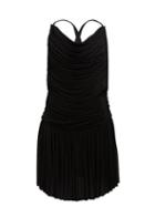 Matchesfashion.com Atlein - Ruched Pliss Mini Dress - Womens - Black