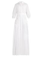 Matchesfashion.com Gabriela Hearst - Cervantes Pleated Linen Long Dress - Womens - Ivory