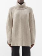 Khaite - Nimbus Roll-neck Ribbed Cashmere Sweater - Womens - Beige