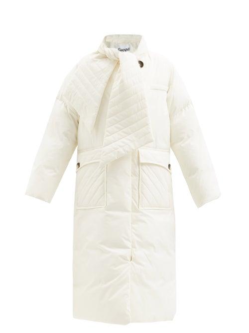 Ganni - Recycled-fibre Shell Padded Coat - Womens - Ivory