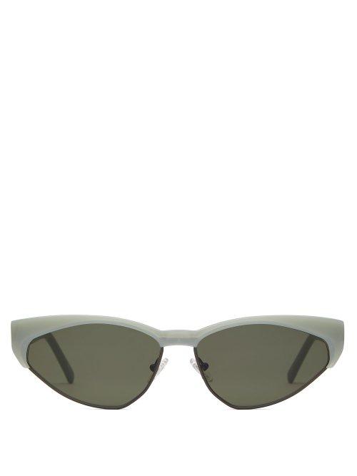 Matchesfashion.com Andy Wolf - Volta Cat Eye Acetate Sunglasses - Womens - Light Blue