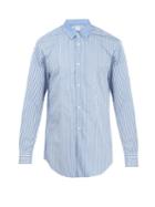 Comme Des Garçons Shirt Double-layered Striped Cotton Shirt