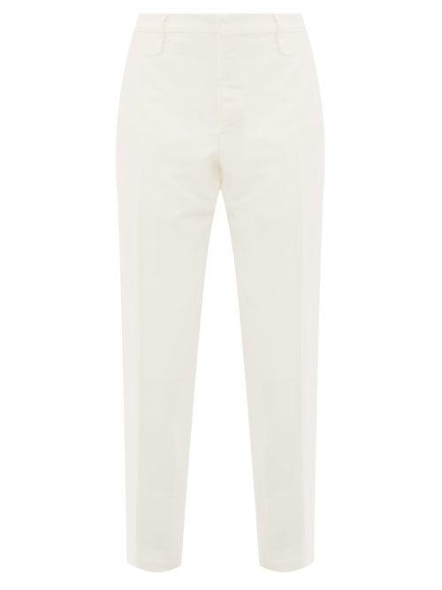 Matchesfashion.com Aldo Maria Camillo - Slim Leg Tailored Cotton Trousers - Mens - White