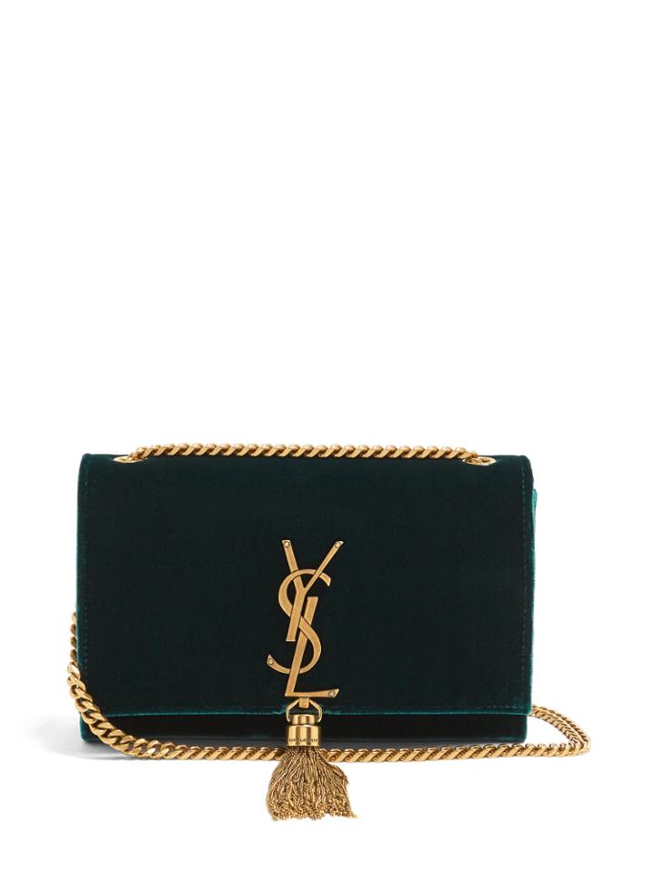 Saint Laurent Kate Small Velvet Shoulder Bag